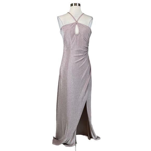 AQUA Women's Formal Dress Size 10 Purple Sleeveless Halter Long Evening Gown - Picture 1 of 11